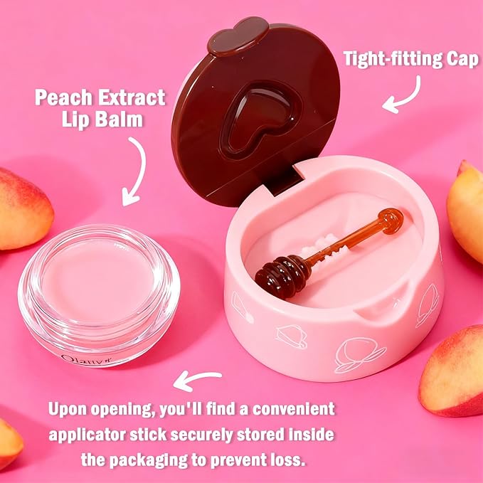 4Pcs Bee Lip Balm Honey Pot, Strawberry, Watermelon, Apple Lime, Honey Lip Balm - Image 4