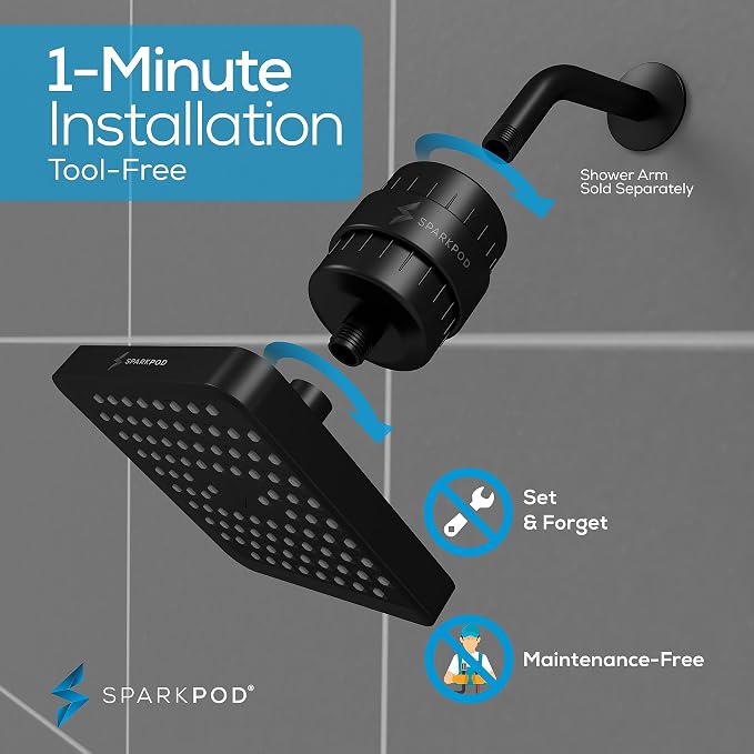 SparkPod Luxury Filtered Shower Head Set 23 Stage Shower Filter - Image 5