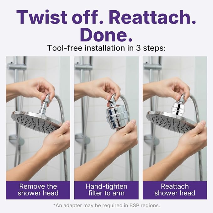 Bossa Showerhead Filter for Hard Water – Removes Toxic Chemicals, Chlorine & - Image 3