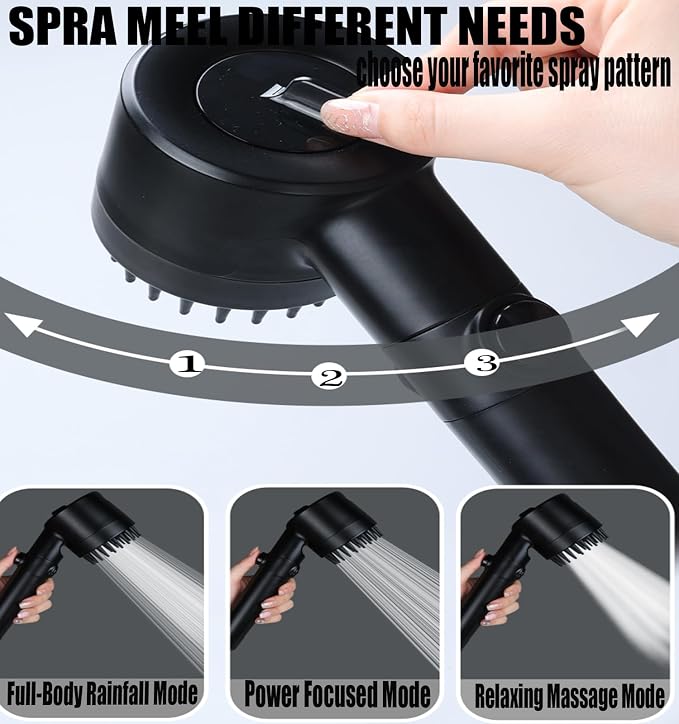 Shower Head with Handheld, Shower Heads High Pressure, High Flow Even with Low - Image 2