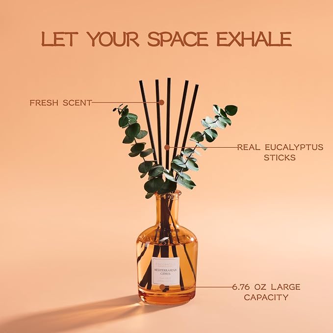 COCORRÍNA Mediterranean Citrus Reed Diffuser – 6.76 oz Essential Oil - Image 2
