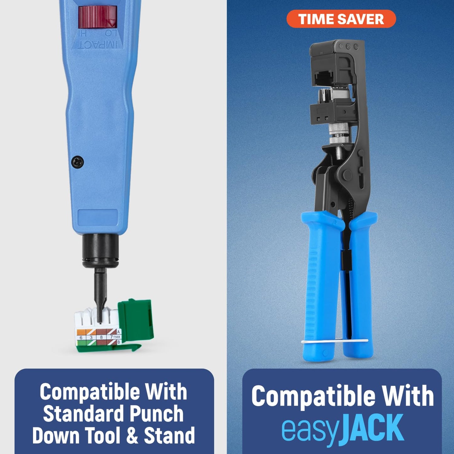 Everest 90° Angled RJ45 Cat5e Keystone Jacks 10-Pack in Green - Slim Profile Female RJ45 Connectors - Cat 5e Keystone Jack - Compatible with 90° Angled Speed Termination Tool - easyJACK (B094WB91H3)