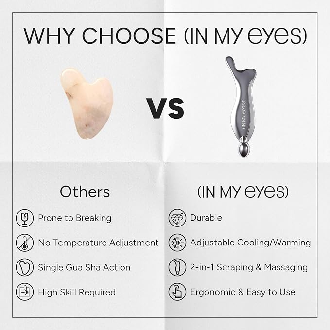 In My Eyes Gua Sha Tool for Face & Eye, Stainless Steel Gua Sha Facial Massager - Image 8