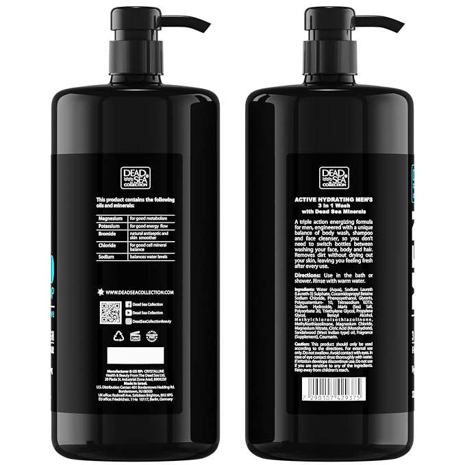 Dead Sea Collection Mens Body Wash TOP 10 ACTIVE – 3 in 1 Body Wash - Image 8