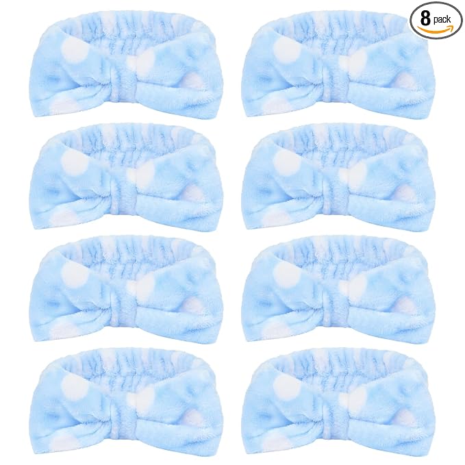 CIEHER 8 Pcs Spa Headbands for Women & Girls, Sleep Party & Face Wash, by CIEHER