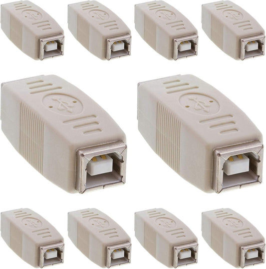 Cmple - [10 Pack USB B to B Adapter USB 2.0 Female to Female Coupler Jack to Jack Connector Converter for Printer Cable Scanner HDD External Hard Drive
