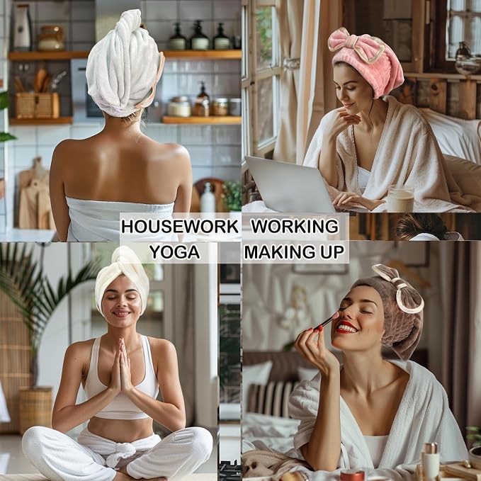 Jseng Microfiber Hair Towel Caps - Image 3