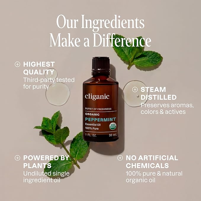 Cliganic Organic Peppermint Essential Oil - Image 2