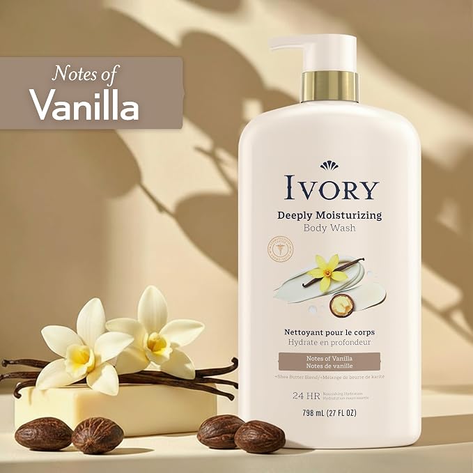Ivory Hand & Body Lotion + Body Wash Bundle, Vanilla Scent, 24hr Moisturizing & - Image 5