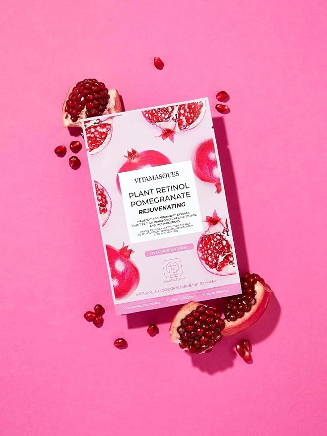 Vitamasques Retinol Pomegranate Face Sheet Mask 7 Pack - Image 6