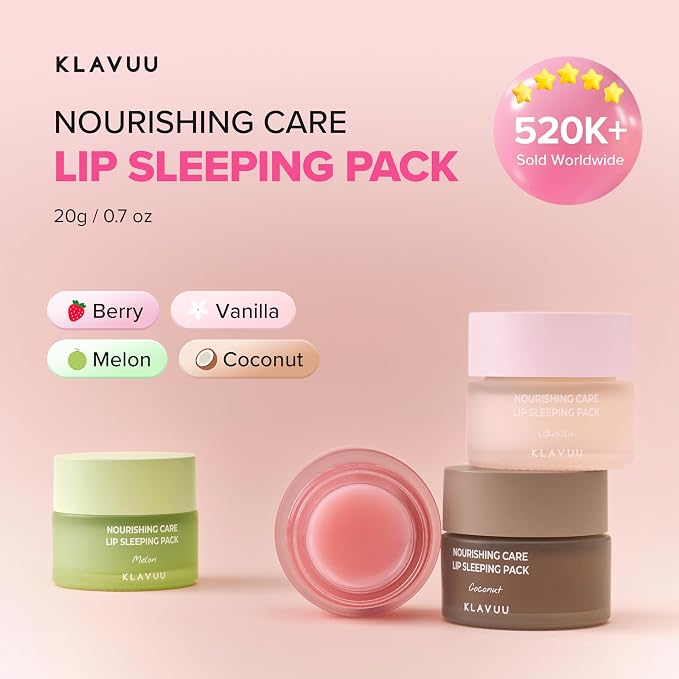 Klavuu Lip Mask Set – Overnight Deep Hydrating Korean Lip Balm Treatment - Image 3