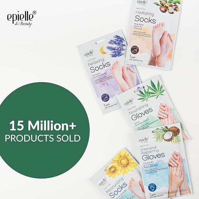 Epielle Nourishing Foot Mask 6 Pairs, Repair and Soften - Image 2