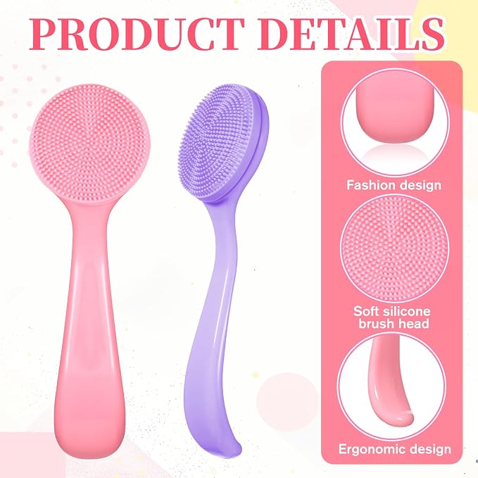 2 Pcs Face Scrubber Silicone Manual Facial Cleansing Brush Soft Facial Brushes - Image 4