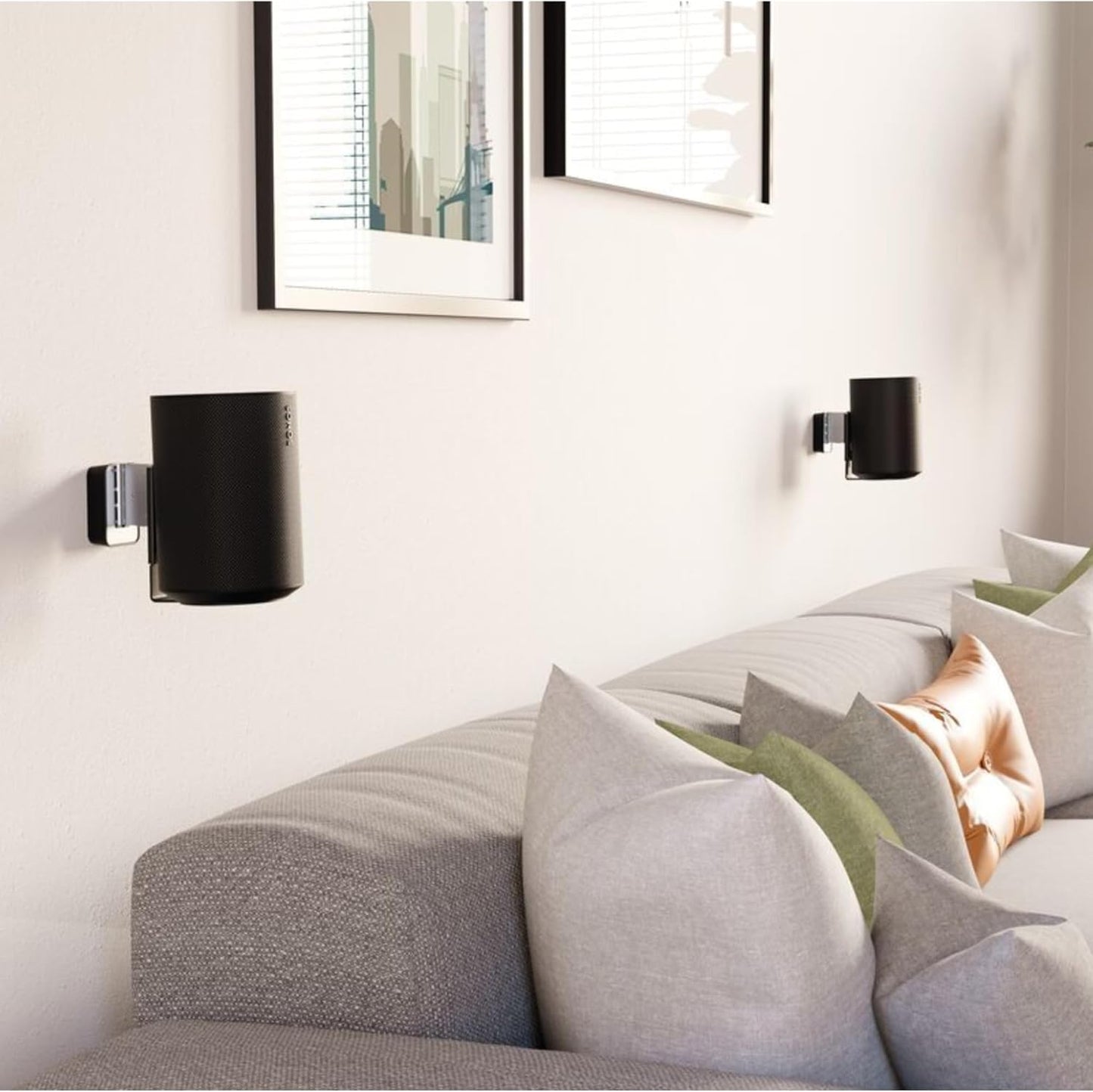 Vogel's SWM 4111 Speaker Wall Bracket for Sonos ERA 100, Max. 11 lbs (5 kg), Tiltable -30º/+30º, Swivels up to 70º (Left/Right), Black, 1 Bracket