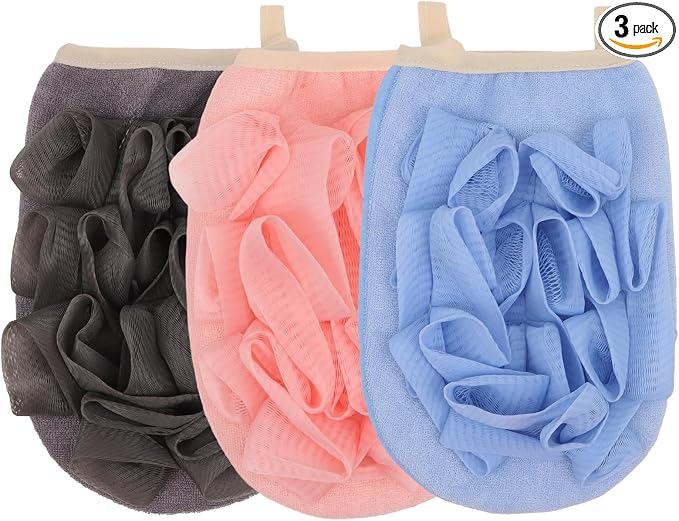 3 Pack Bath Loofah Body Sponge Brushes Loofah Exfoliating Glove Bath Shower by Amariver