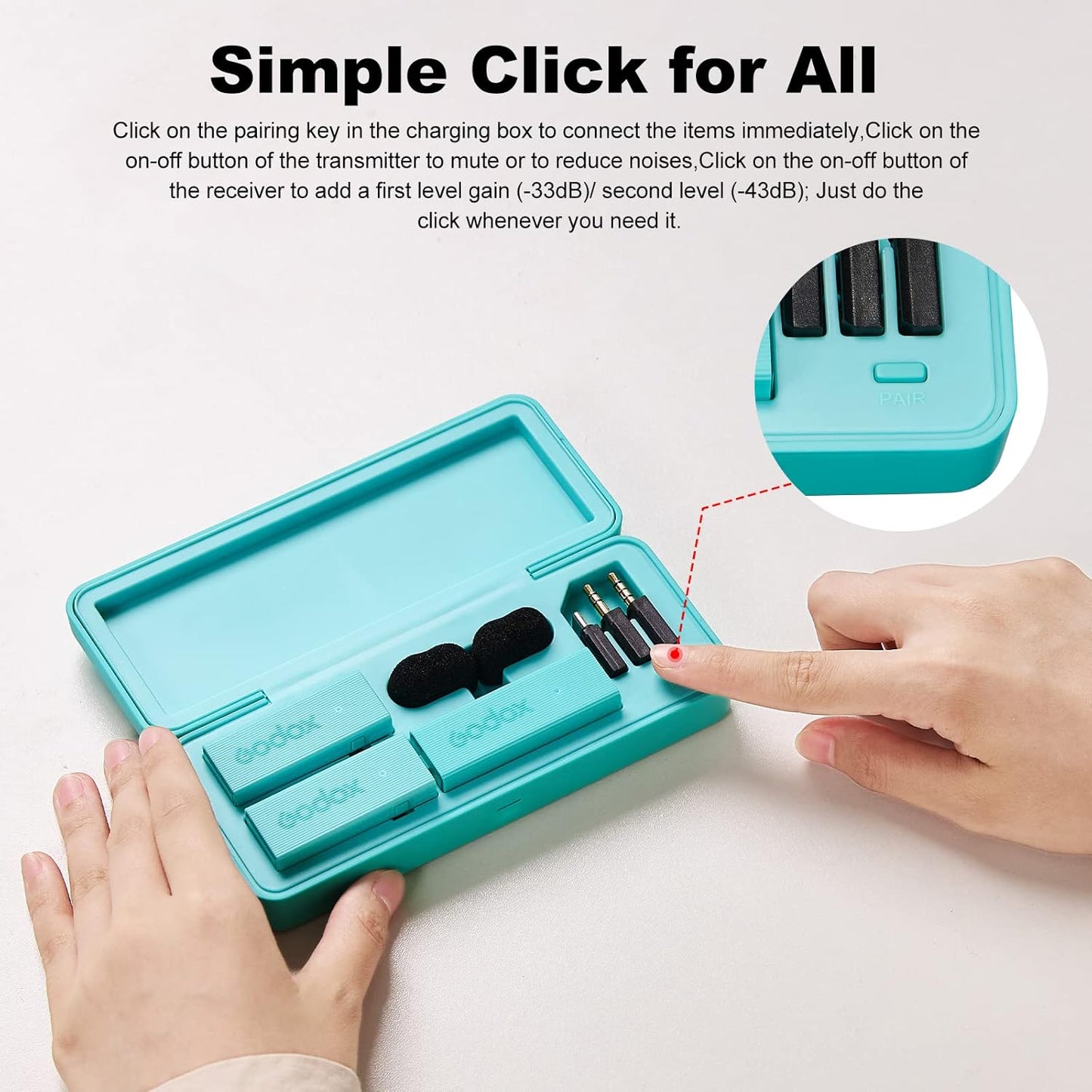 GODOX 【2025 Latest Model】 Movelink Mini Wireless Microphone System, 2.4GHz Lavalier Mic 100m(328ft.) Range with Charging Case for Android, Camera, Vlogger, Youtuber, Interviewer(Green)