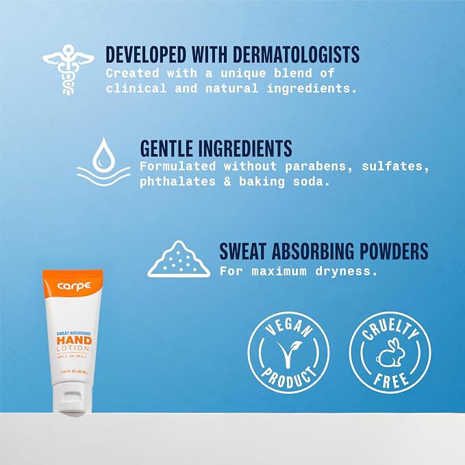 Carpe Sweat Absorbing Hand Lotion, A dermatologist-recommended smooth lotion - Image 2