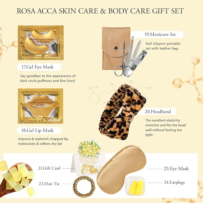 32 Pcs Mother's Day Gift for Mom, Leopard Facial Skin Care Set for Women - Image 6