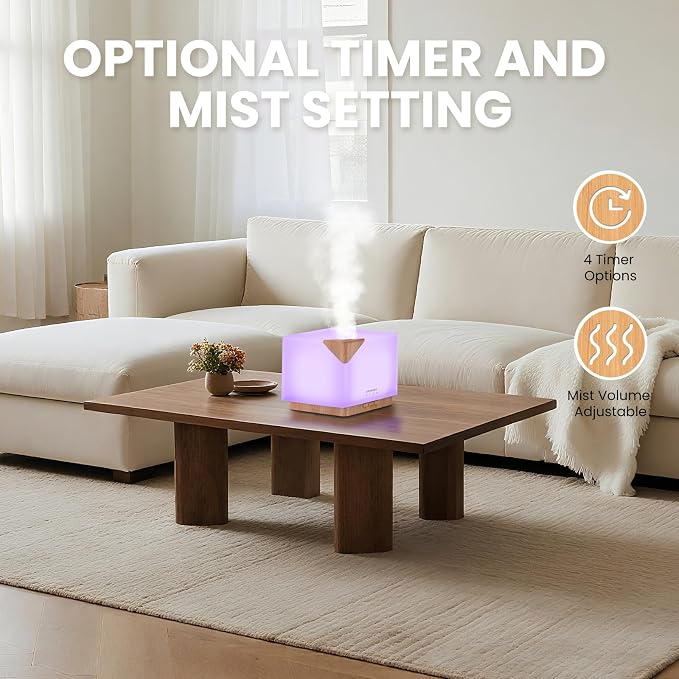 URPOWER Aromatherapy Essential Oil Diffuser Humidifier, 700ml Large Capacity - Image 3