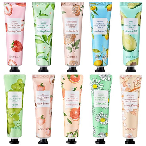 10 Pack Hand Cream for Dry Cracked Hands, Travel Size Moisturizing Mini Hand by BONNIECHOICE