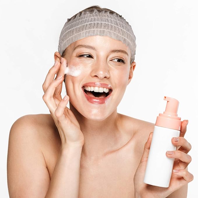 Chuangdi 100 Pieces Disposable Spa Headbands Soft Non-woven Facial Hair Band - Image 7