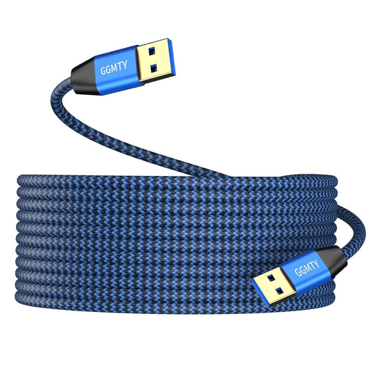 USB to USB Cable 3FT(2 Package),Durable Braidedfor USB 3.0 Male to Male Type A to Type A Cable Data Transfer Compatible with Hard Drive, Laptop, DVD Player, TV, USB 3.0 Hub, Monitor, Camera