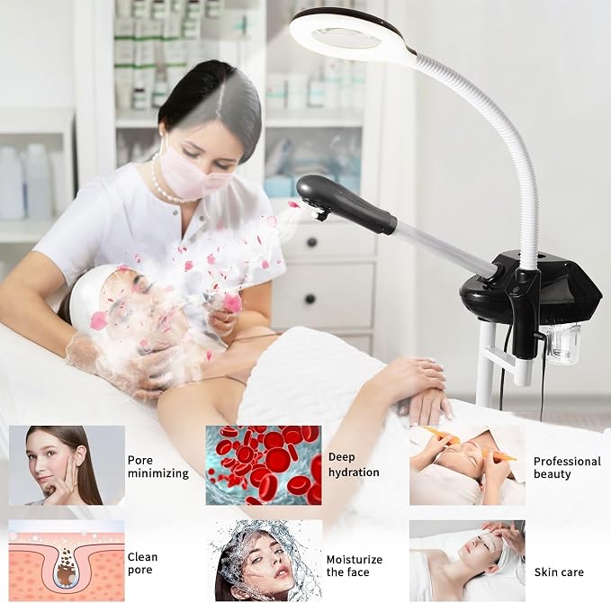 Professional Facial Steamer, 2 in 1 Facial Steamer on Wheels - Image 7