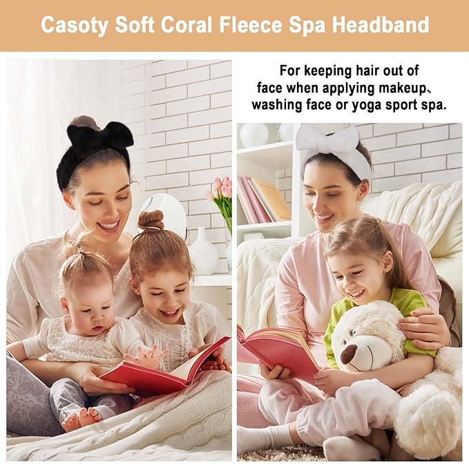 Casoty 6 Pcs Soft Coral Fleece Headbands - Image 4