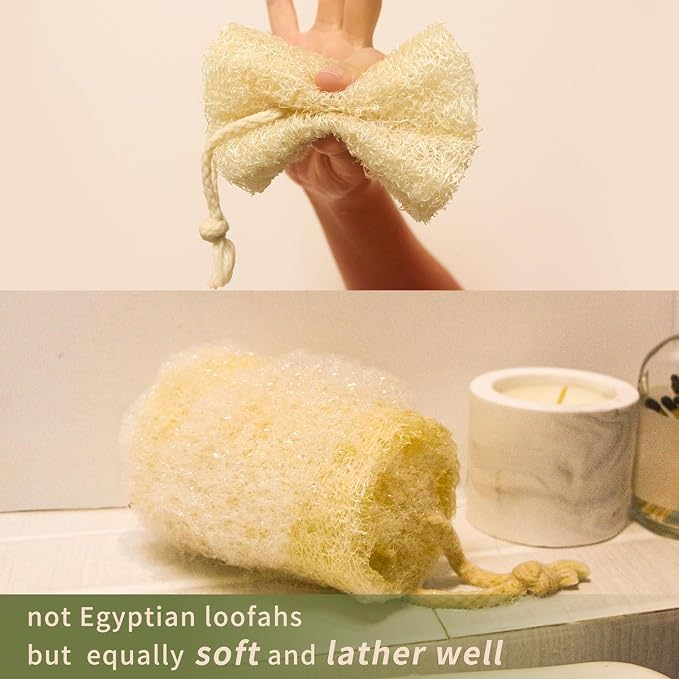 Natural Loofah Sponge Exfoliating Body Scrubber, Organic Luffa - Image 2