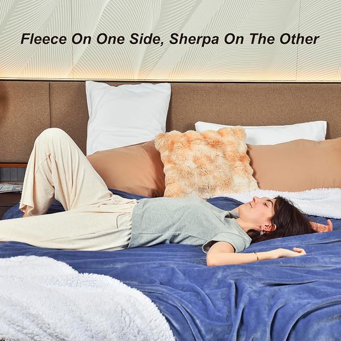 KAWAHOME Sherpa Fleece Queen Size Blanket - Image 4