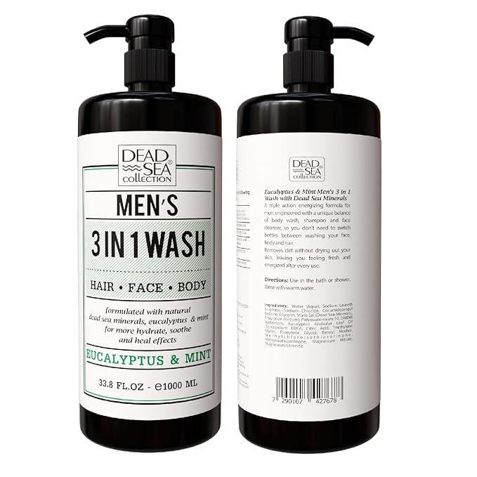 Dead Sea Collection Eucalyptus Mint Men’s Body Wash – 3 in 1 Body Wash - Image 8