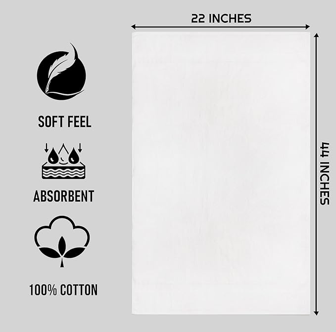 ZUPERIA White Bath Towels Bulk 24 Pack - Image 3