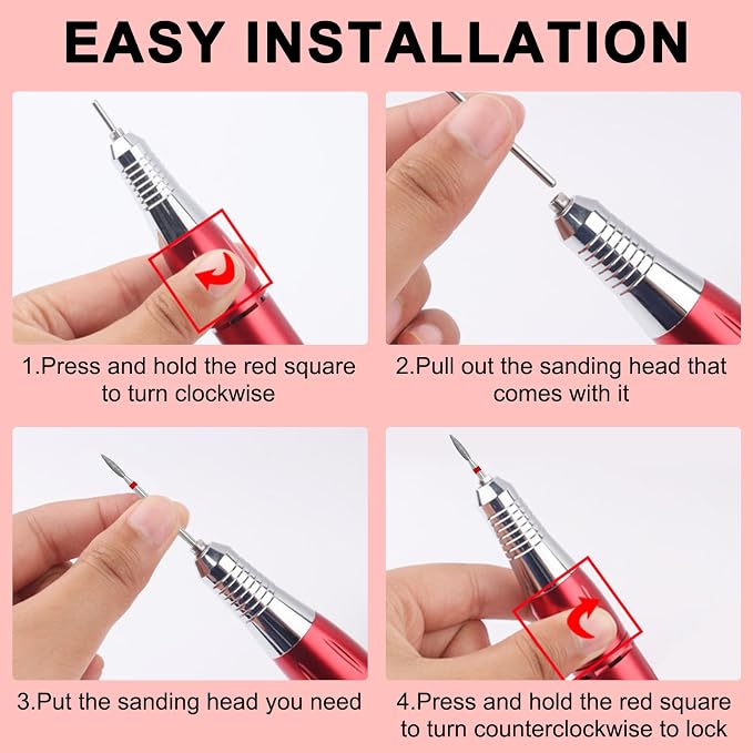 E-File Nail Drill bit with Case - Image 4