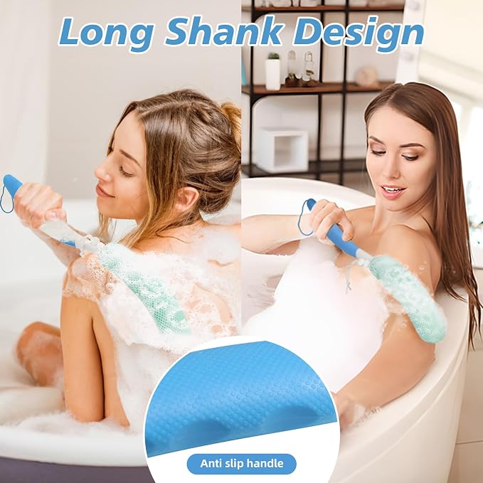 Shower Body Brush Skin Exfoliating Curved Back Scrub Brush Massage Bath Brush - Image 2