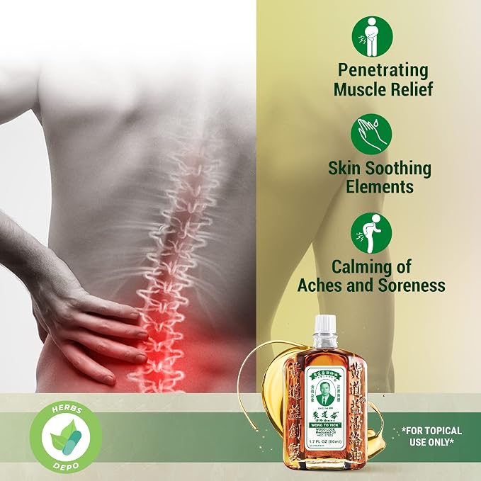 Wong to Yick - Wood Lock Medicated Oil - Herbal Pain Relief - Image 3