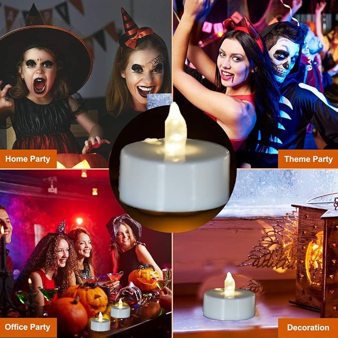JUNPEI Battery Operated Powered Tea Lights : Realistic Tea Lights Flickering - Image 6