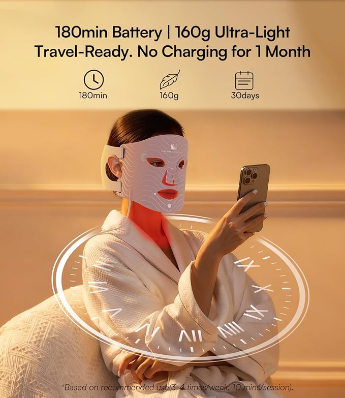 INIA Red Light Therapy Mask for Face – 4 Light Modes - Image 7