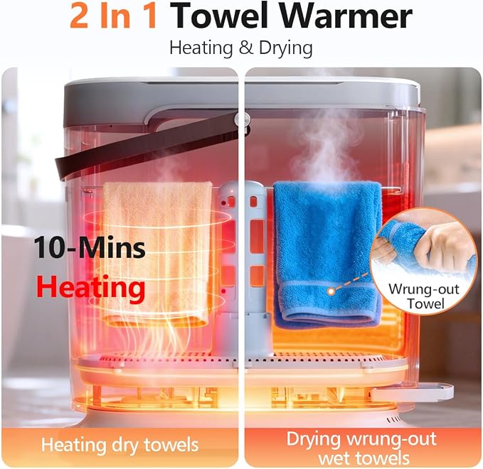 30L Large Towel Warmer, Rapid Dry & Heated 2 in 1 Towel Warmer Bucket - Image 2