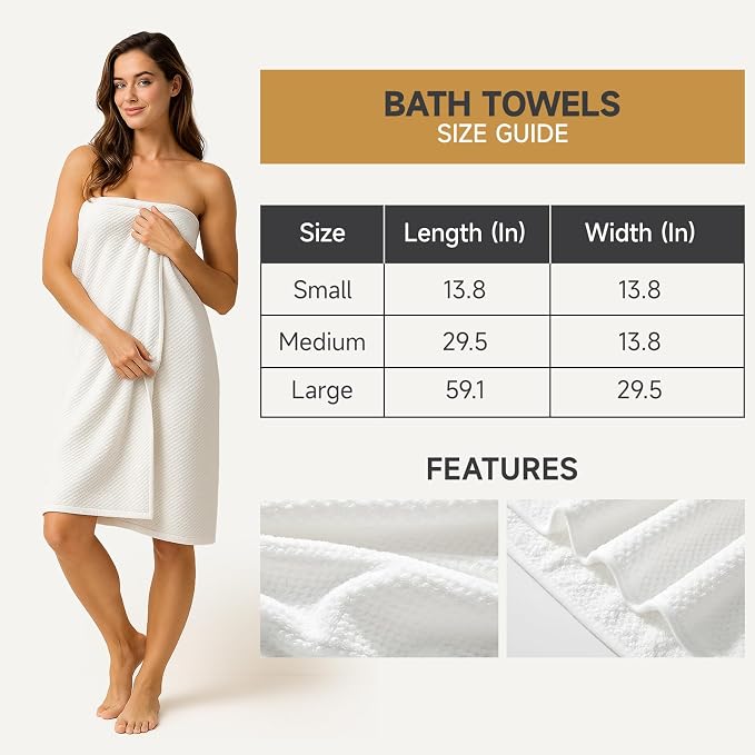 REDKISS Ultra Soft 6 Piece Towel Set, Premium White Towels - Image 5
