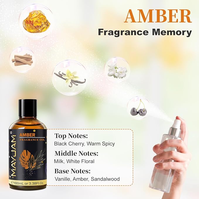 Amber Fragrance Oil Essential Oil, MAYJAM 3.38FL.OZ Amber Oil - Image 4