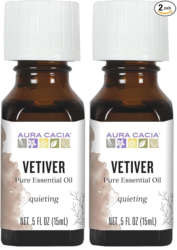 Aura Cacia Pure Vetiver Essential Oil | 0.5 fl. oz. | Vetiveria zizanioides by AuraCacia