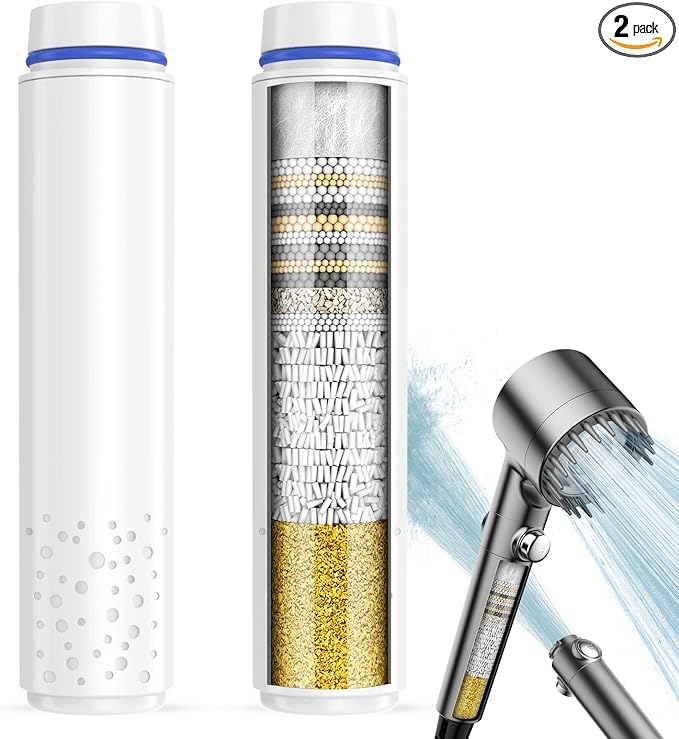Upgraded Shower Filter for Handheld Shower Head, 2 Pack Stage Replacement by Sipaote
