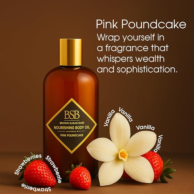 Brown Sugar Babe Pink Poundcake Body Oil, Nourishing Scented Oil - Image 2