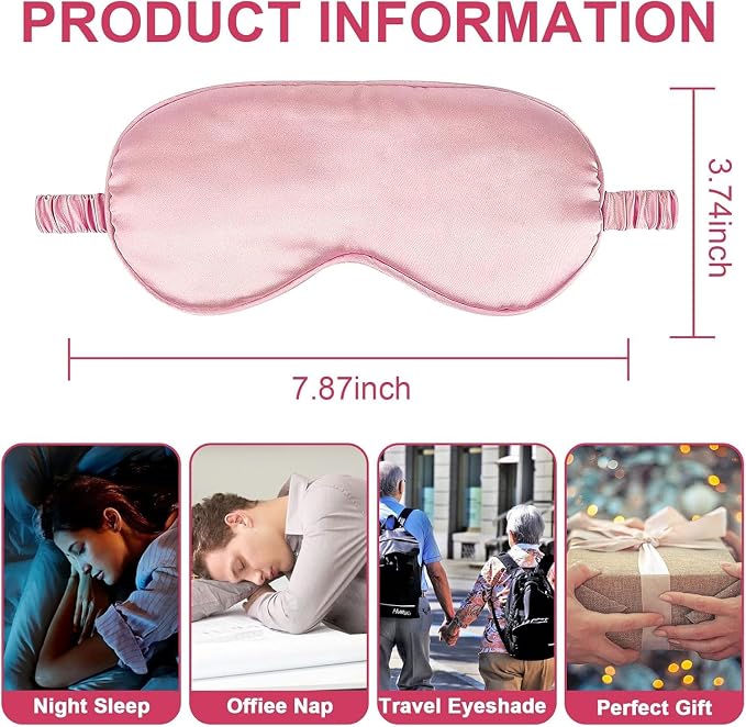 2Pack Silk Sleep Mask, IEKEODI Eye Mask - Image 5