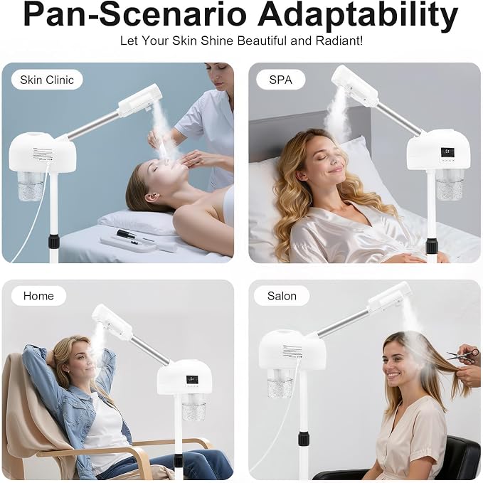 Standing Facial Steamer with LCD Timer 0-20min, Ozone Face Steamer Machine - Image 7