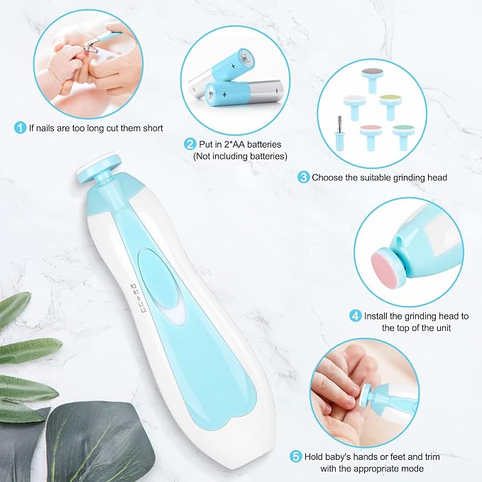 Qunlions life Baby Nail Trimmer Electric-19 in 1 Baby Nail Clippers Safe Baby - Image 3
