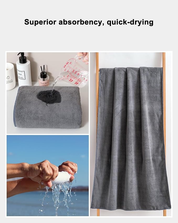 sakano Microfiber Bath Towel Set Ultra Soft Absorbent Speedy Drying Fade - Image 5