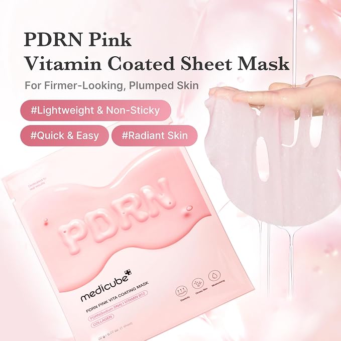 medicube Salmon DNA PDRN Pink Vita Coating Sheet Mask 10EA - Image 2