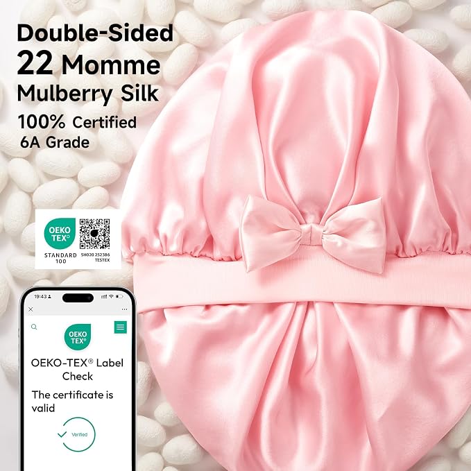 Umisleep Double-Sided 100% 22 Momme Mulberry Silk Bonnet - Image 2