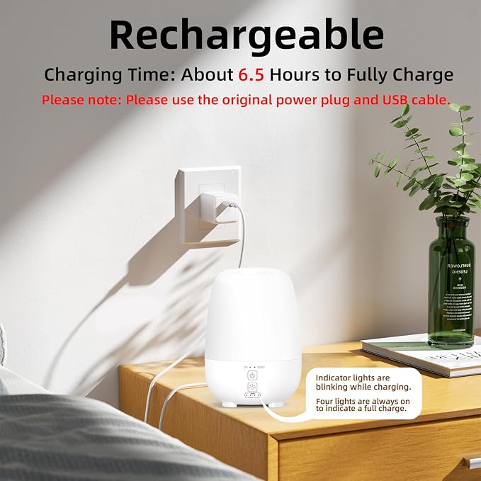 SPLITSKY 150ML Cordless Essential Oil Diffuser, Built-in 6000mAH Rechargeable - Image 4